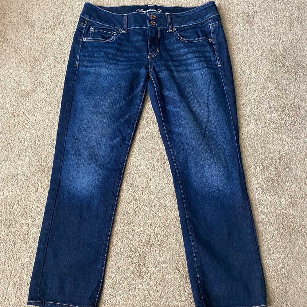 AE Dark Blue Women's Straight Jeans